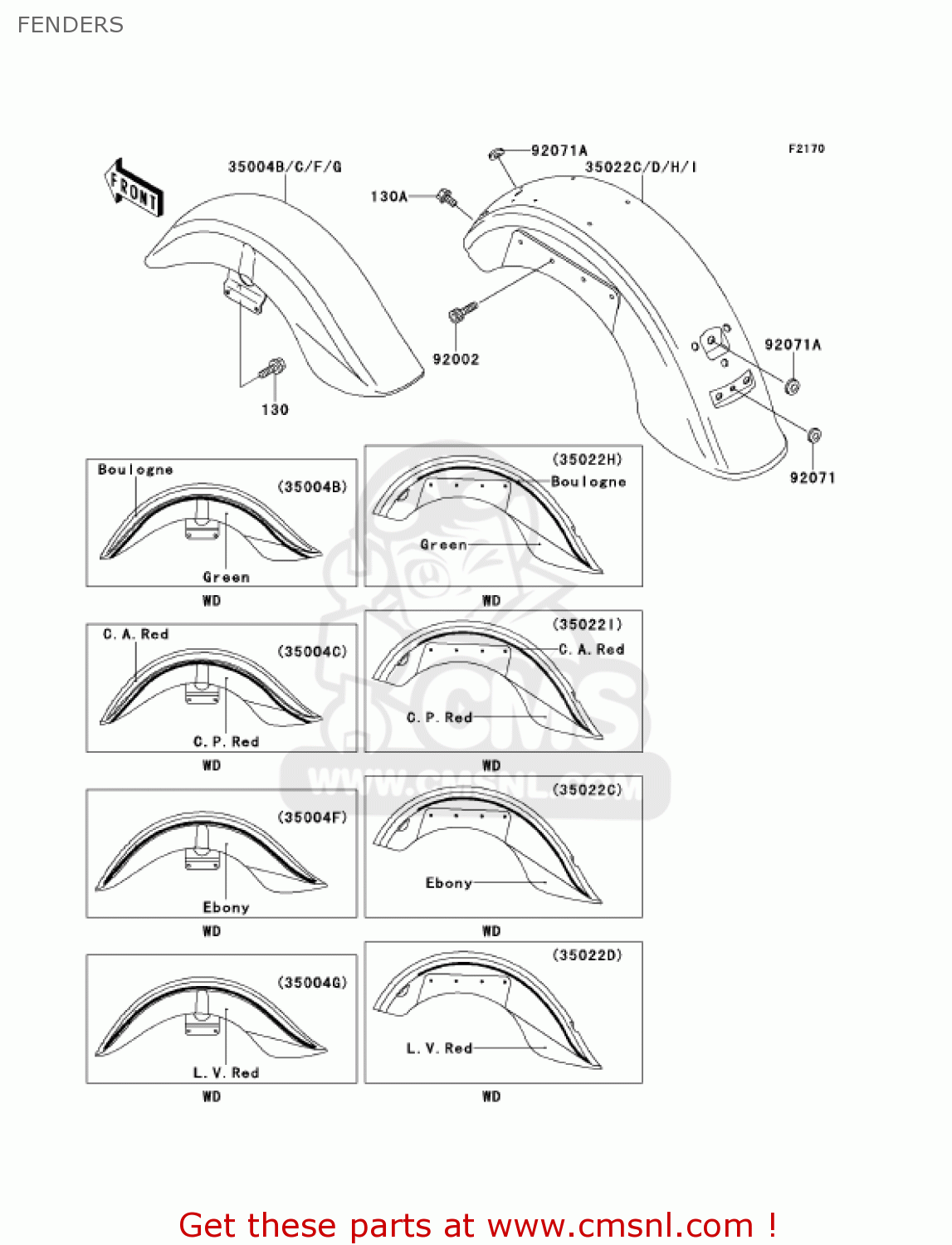 FENDERS VN1500G2A VULCAN 1500 NOMAD 2000 USA CALIFORNIA