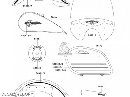 DECALS (EBONY) - VN1500G2A VULCAN 1500 NOMAD 2000 USA CALIFORNIA