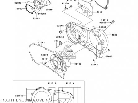 RIGHT ENGINE COVER(S) - VN1500G2A VULCAN 1500 NOMAD 2000 USA CALIFORNIA