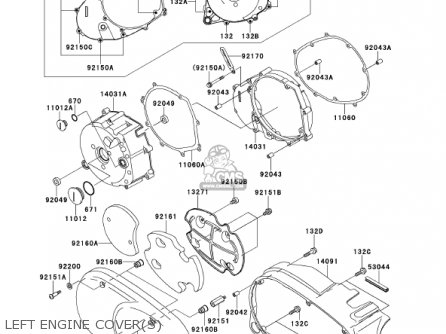 LEFT ENGINE COVER(S) - VN1500G2A VULCAN 1500 NOMAD 2000 USA CALIFORNIA