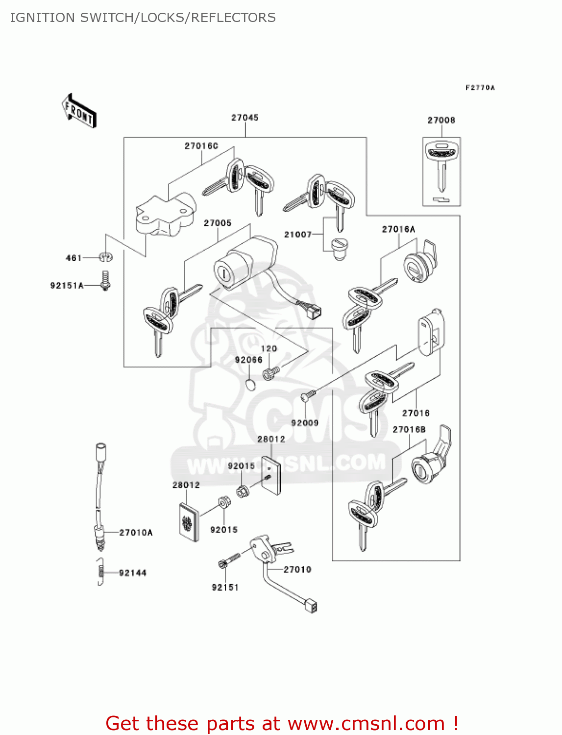 IGNITION SWITCH/LOCKS/REFLECTORS VN1500G3 VULCAN 1500 NOMAD 2001 USA CALIFORNIA