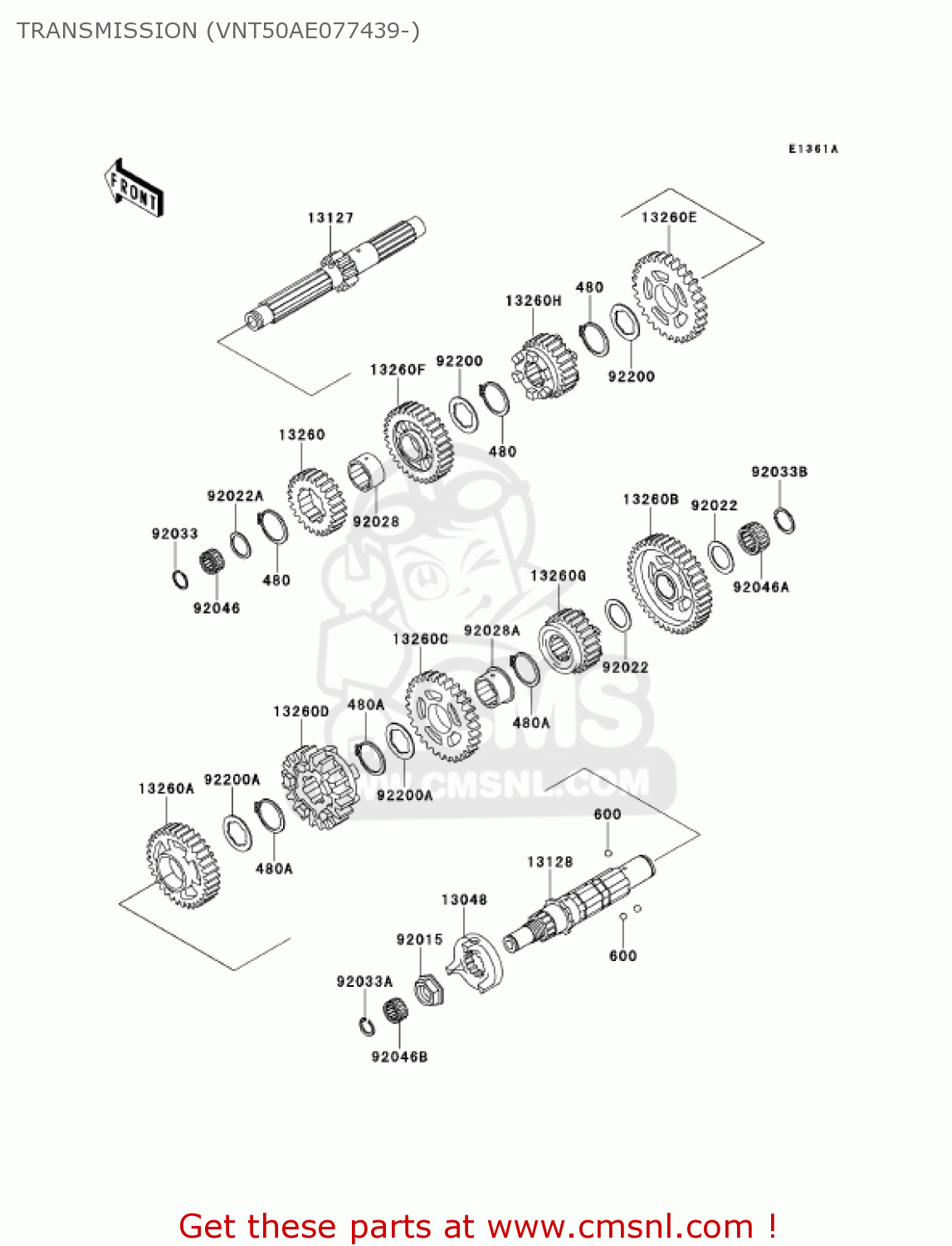TRANSMISSION (VNT50AE077439-) VN1500G3 VULCAN 1500 NOMAD 2001 USA CALIFORNIA