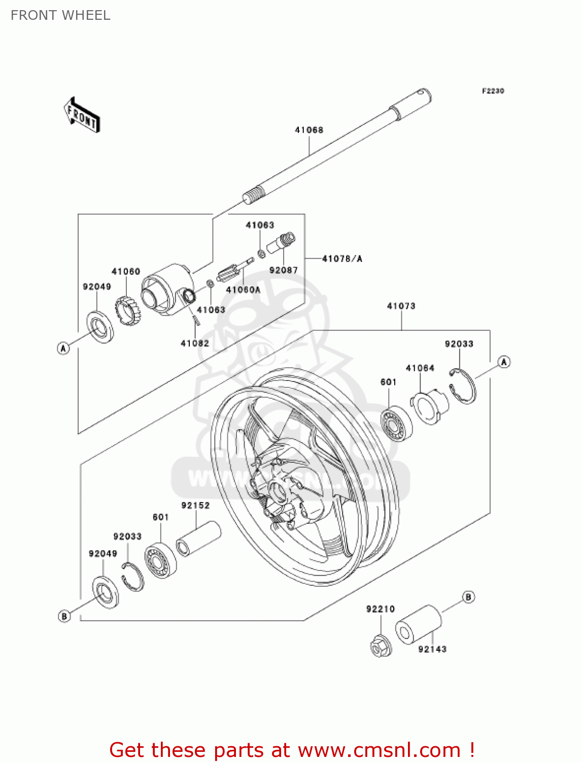 FRONT WHEEL VN1500G3 VULCAN 1500 NOMAD 2001 USA CALIFORNIA
