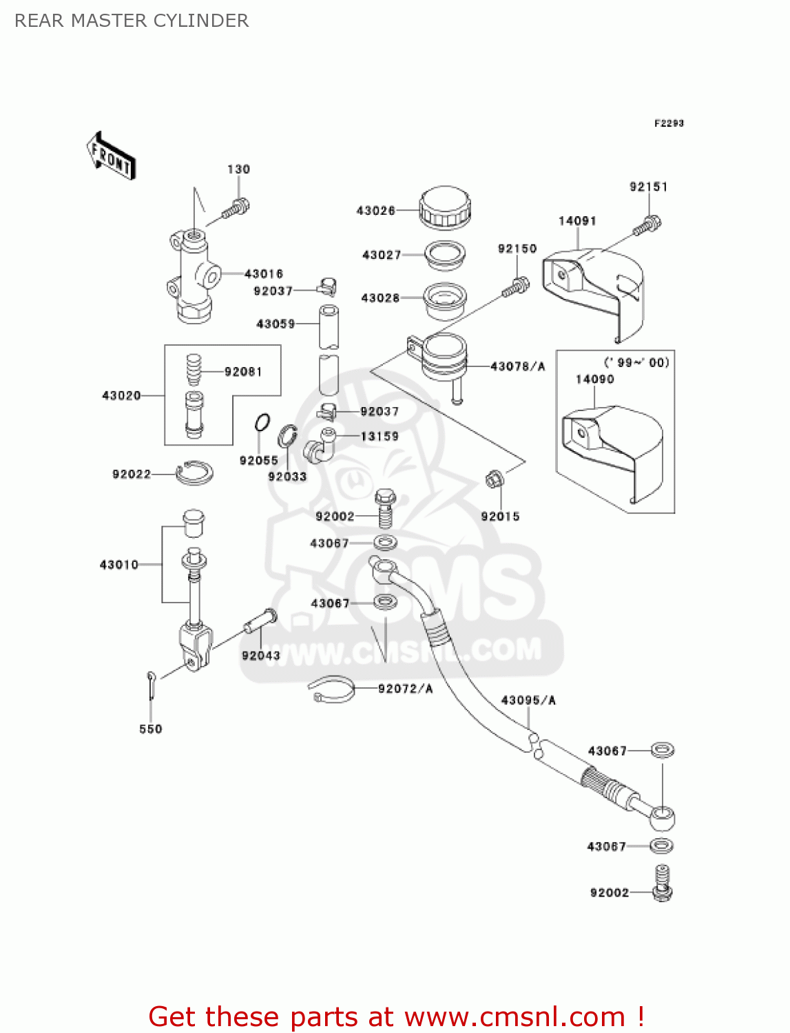 REAR MASTER CYLINDER VN1500G3 VULCAN 1500 NOMAD 2001 USA CALIFORNIA