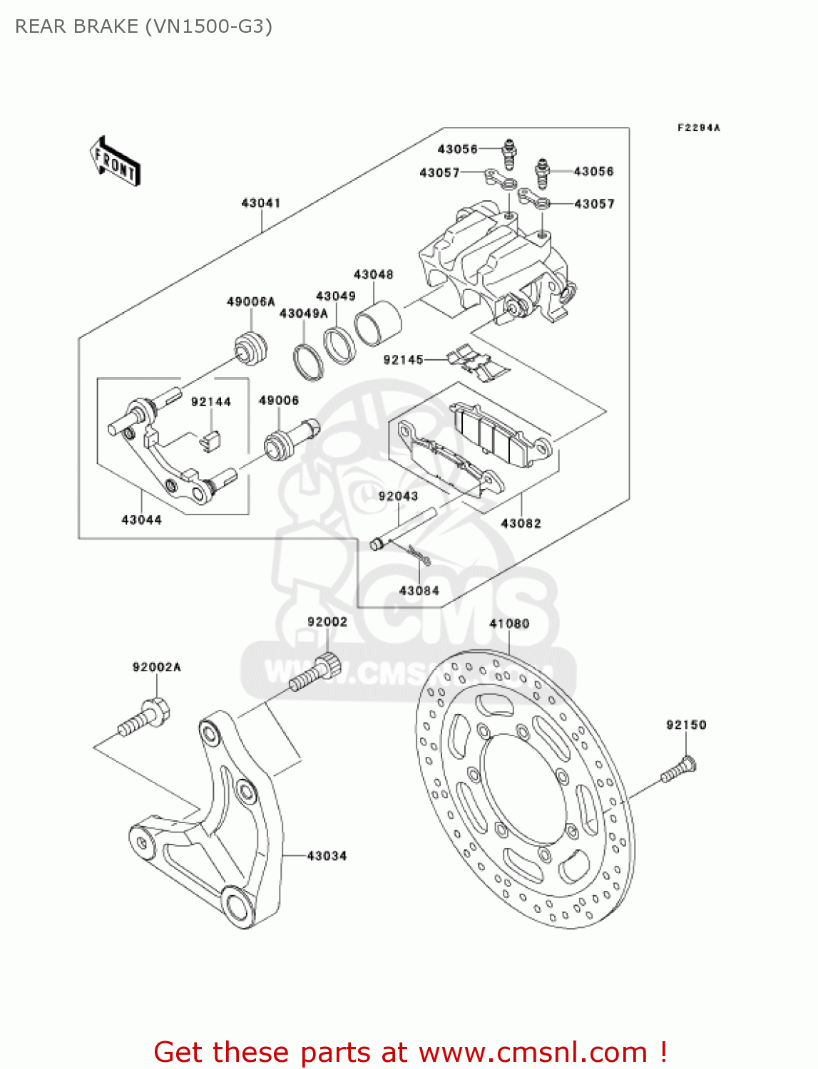 REAR BRAKE (VN1500-G3) VN1500G3 VULCAN 1500 NOMAD 2001 USA CALIFORNIA
