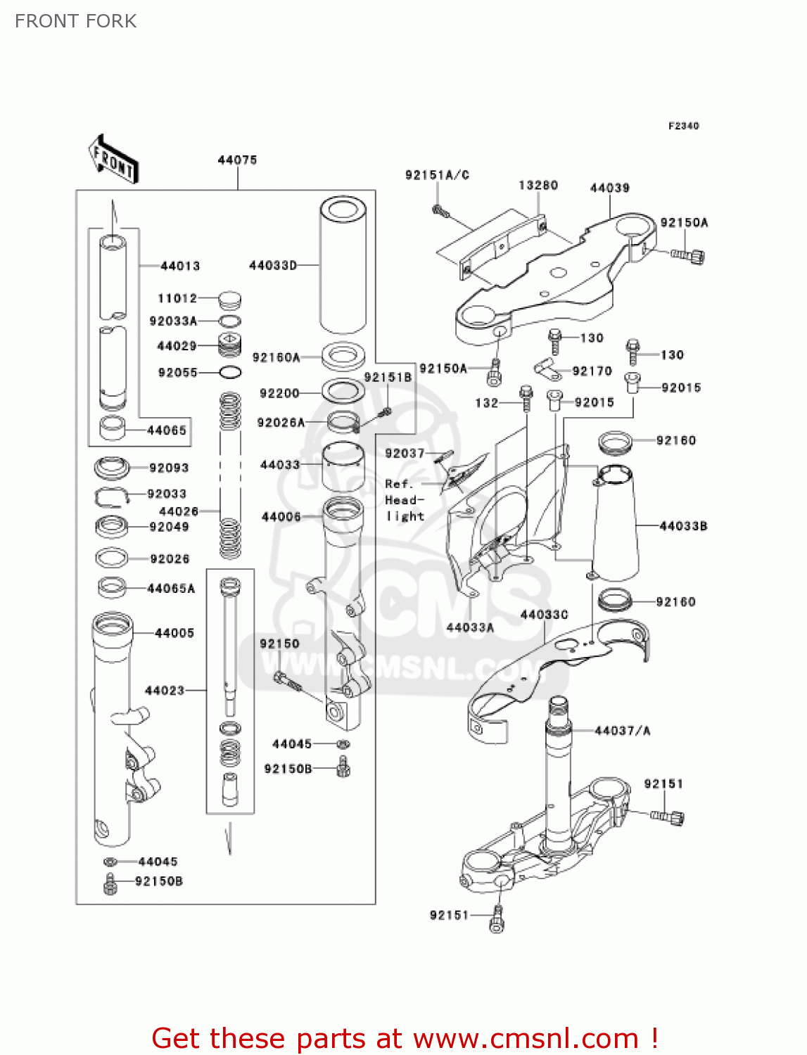 FRONT FORK VN1500G3 VULCAN 1500 NOMAD 2001 USA CALIFORNIA