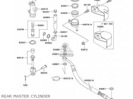 REAR MASTER CYLINDER - VN1500G3 VULCAN 1500 NOMAD 2001 USA CALIFORNIA