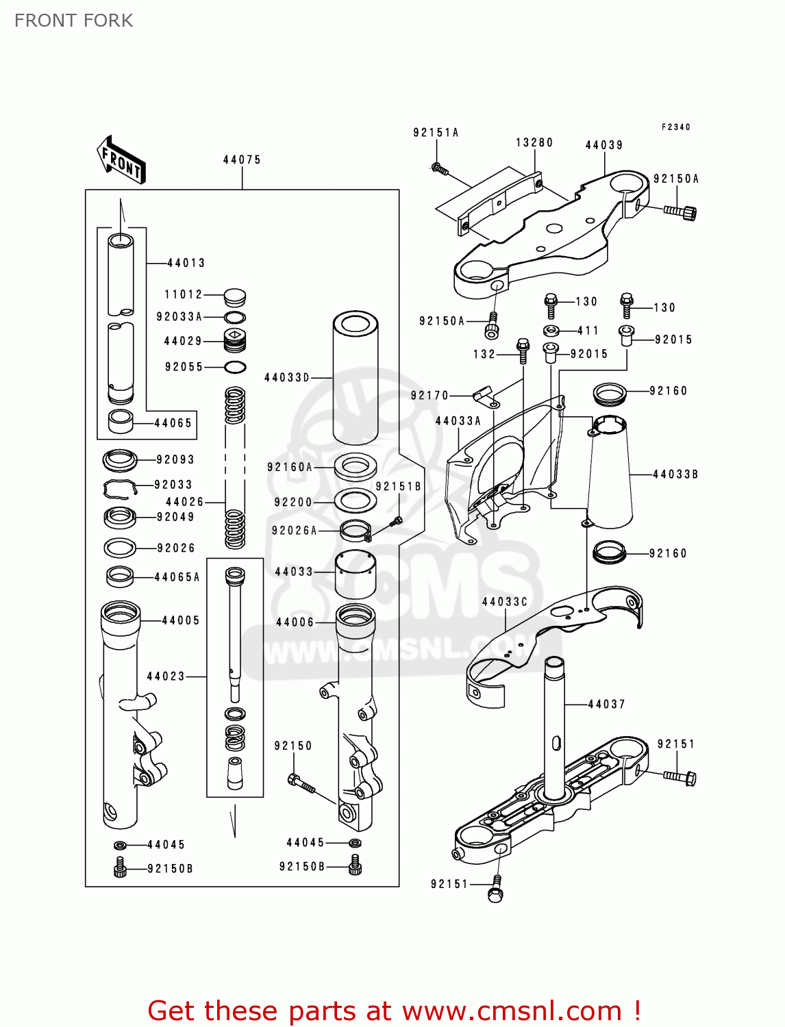 FRONT FORK VN1500H1 VN1500 CLASSIC TOURER 1998 AUSTRIA FG ST