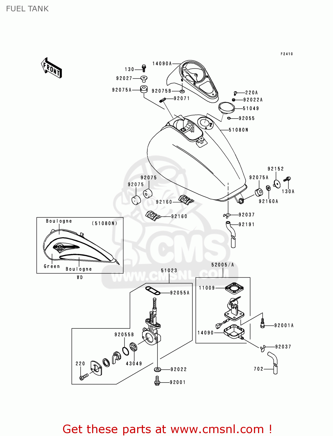 FUEL TANK VN1500H1 VN1500 CLASSIC TOURER 1998 AUSTRIA FG ST