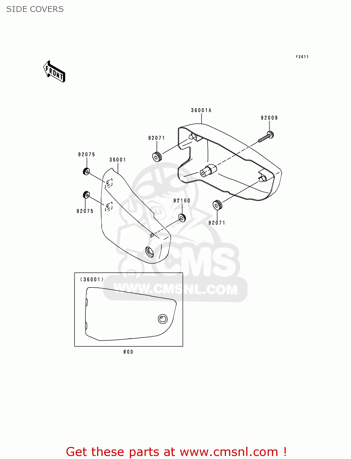 SIDE COVERS VN1500H1 VN1500 CLASSIC TOURER 1998 AUSTRIA FG ST