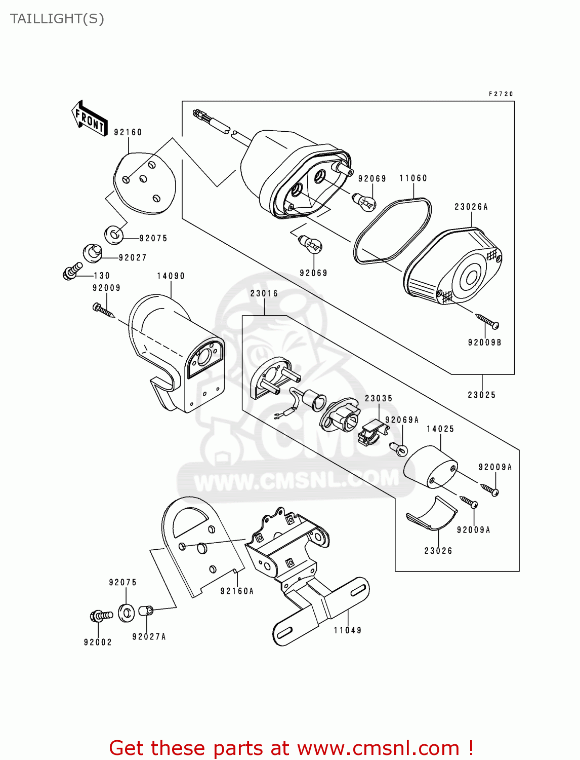 TAILLIGHT(S) VN1500H1 VN1500 CLASSIC TOURER 1998 AUSTRIA FG ST