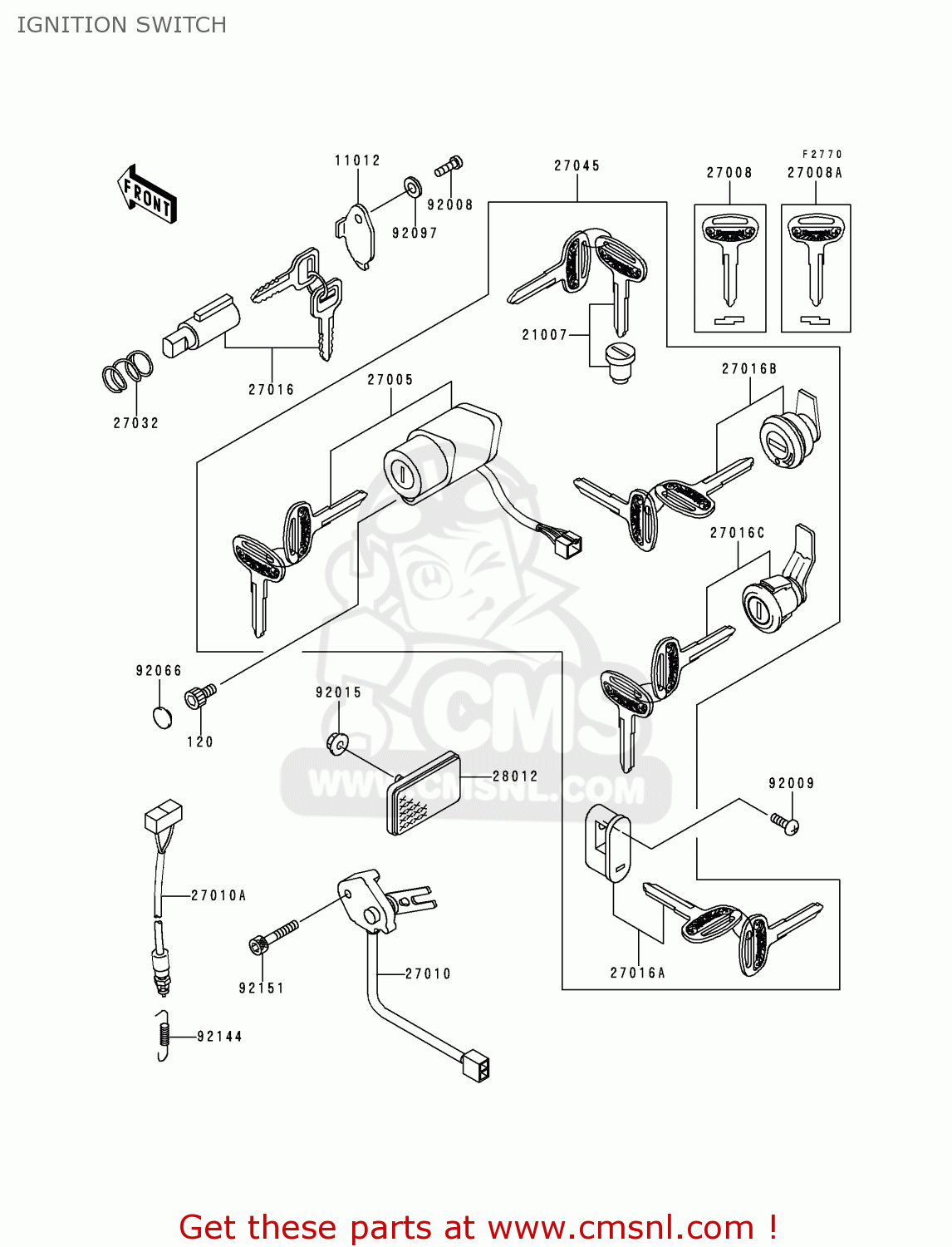 IGNITION SWITCH VN1500H1 VN1500 CLASSIC TOURER 1998 AUSTRIA FG ST