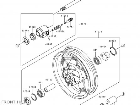 FRONT HUB - VN1500H1 VN1500 CLASSIC TOURER 1998 AUSTRIA FG ST