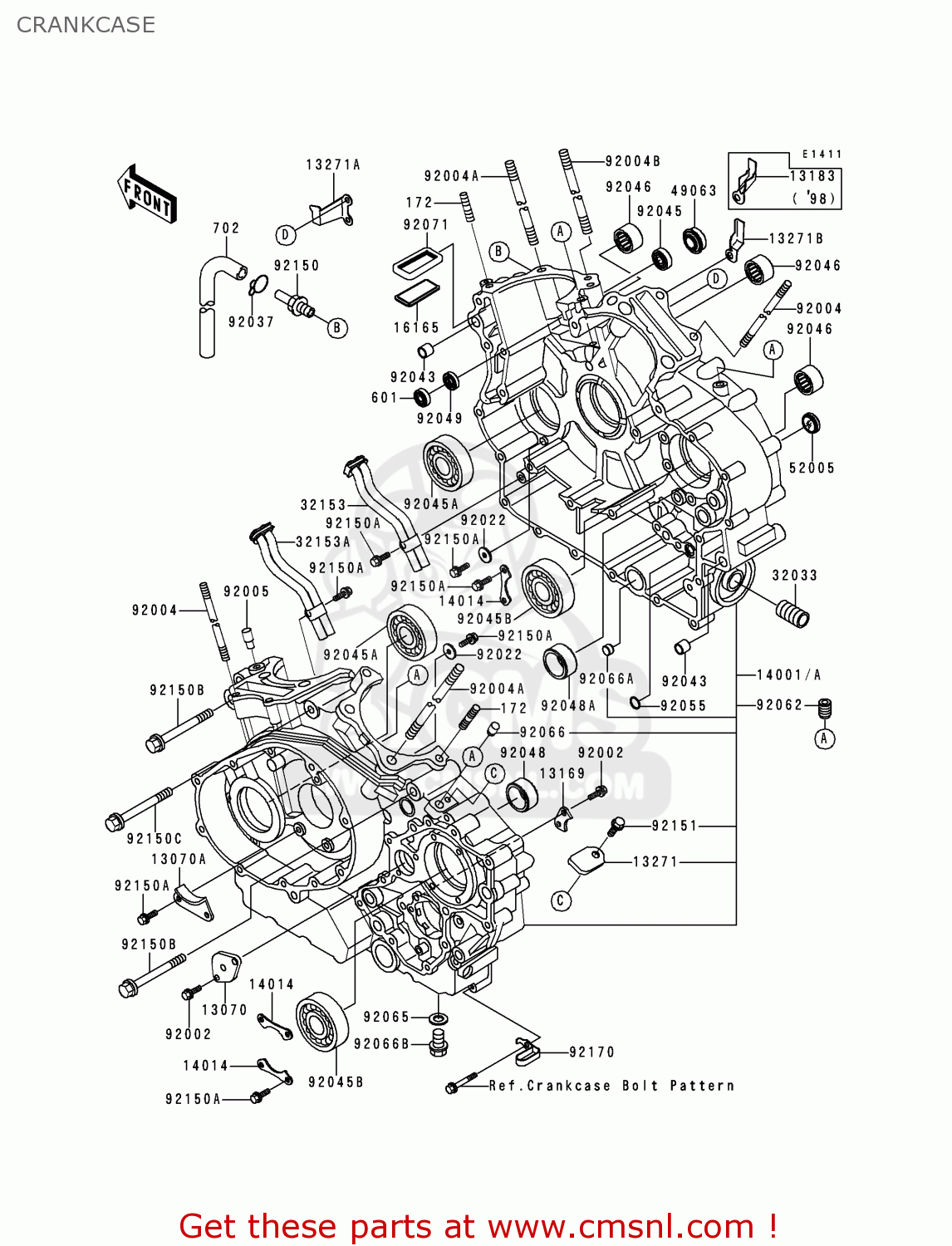 CRANKCASE VN1500H2 VN1500 CLASSIC TOURER 1999 AUSTRIA FG ST