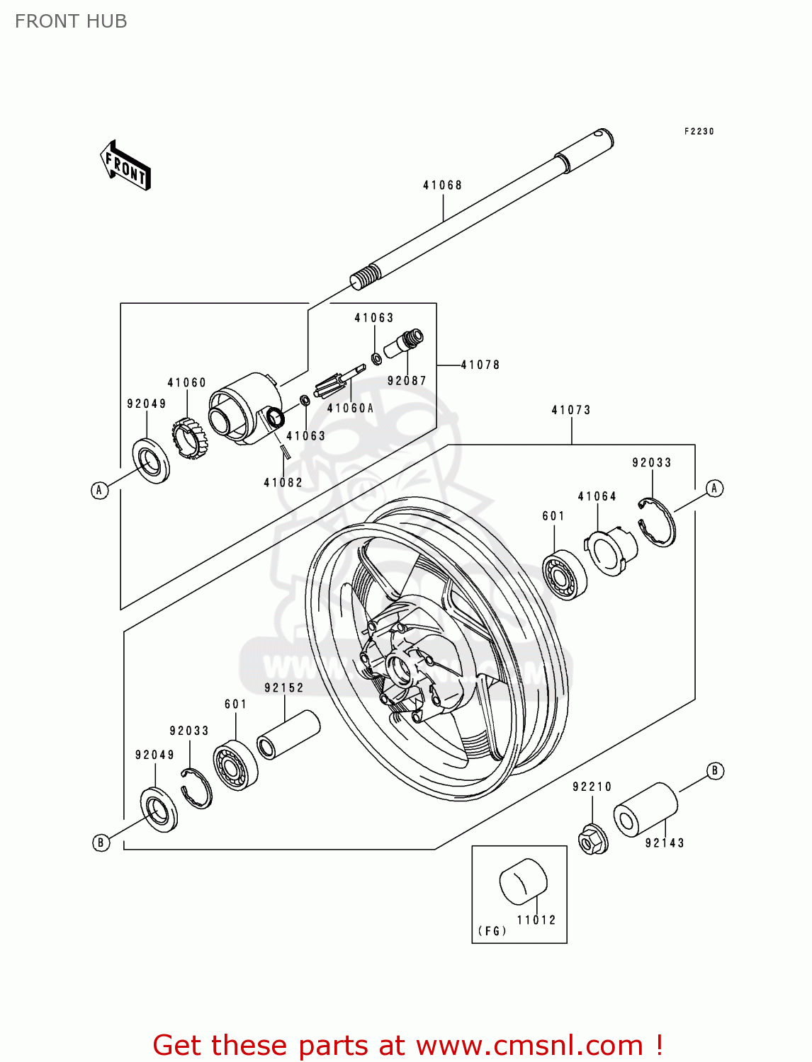 FRONT HUB VN1500H2 VN1500 CLASSIC TOURER 1999 AUSTRIA FG ST
