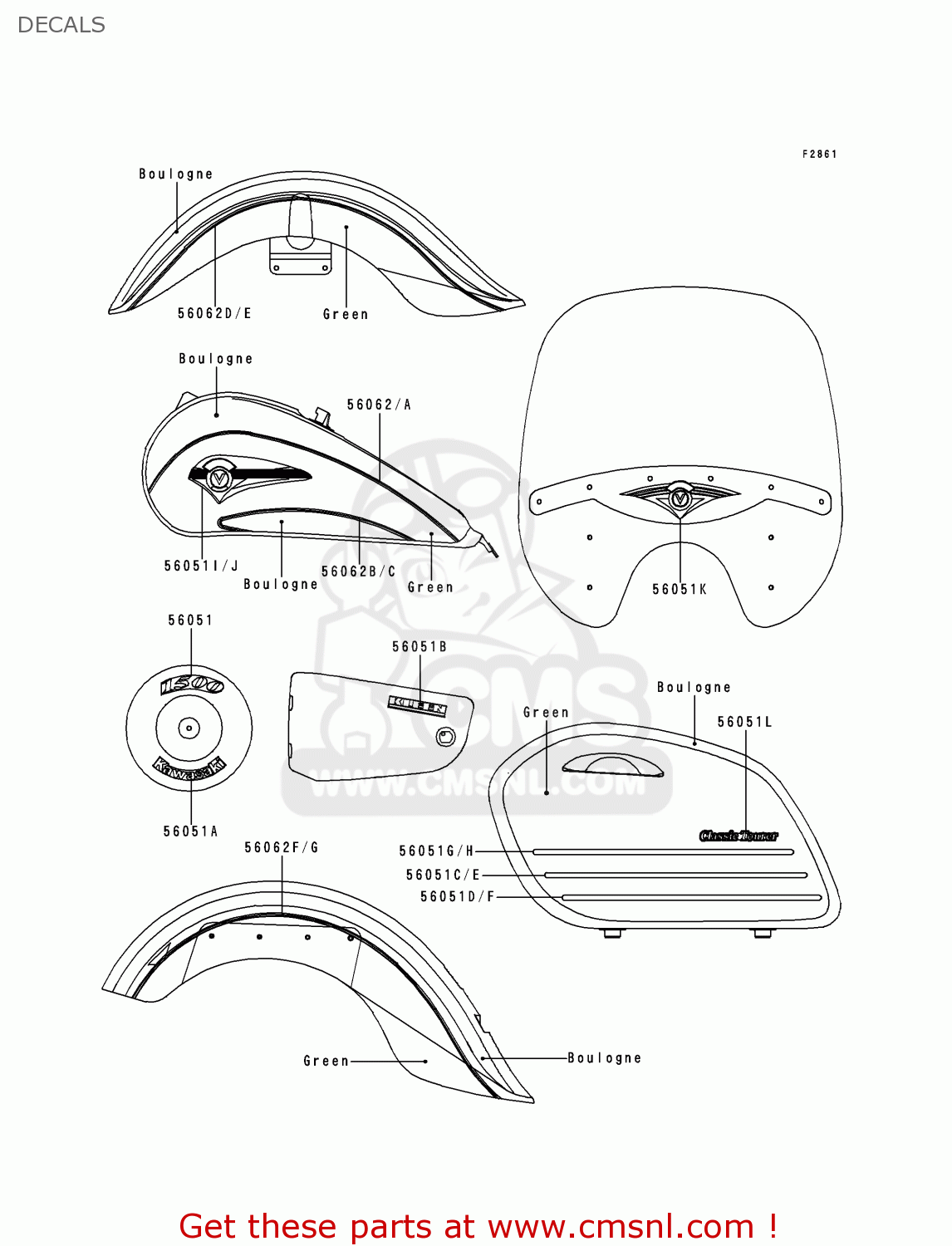 DECALS VN1500H2 VN1500 CLASSIC TOURER 1999 AUSTRIA FG ST
