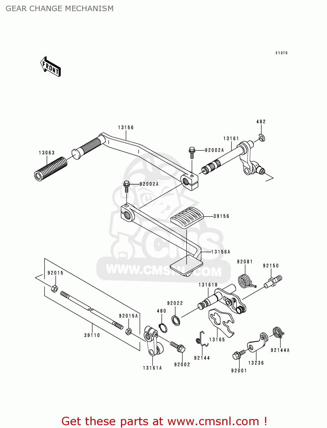 GEAR CHANGE MECHANISM VN1500J1 VN1500 DRIFTER 1999 EU UK FR NL AR FG GR IT NR SD ST