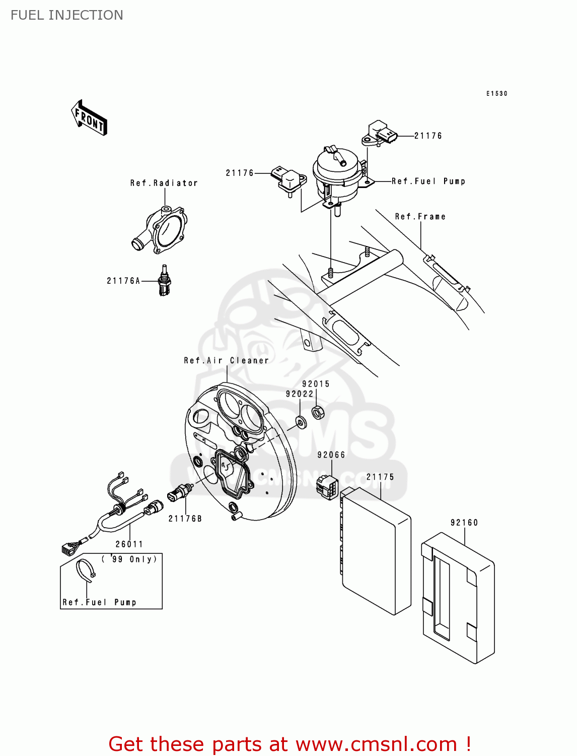 FUEL INJECTION VN1500J1 VN1500 DRIFTER 1999 EU UK FR NL AR FG GR IT NR SD ST