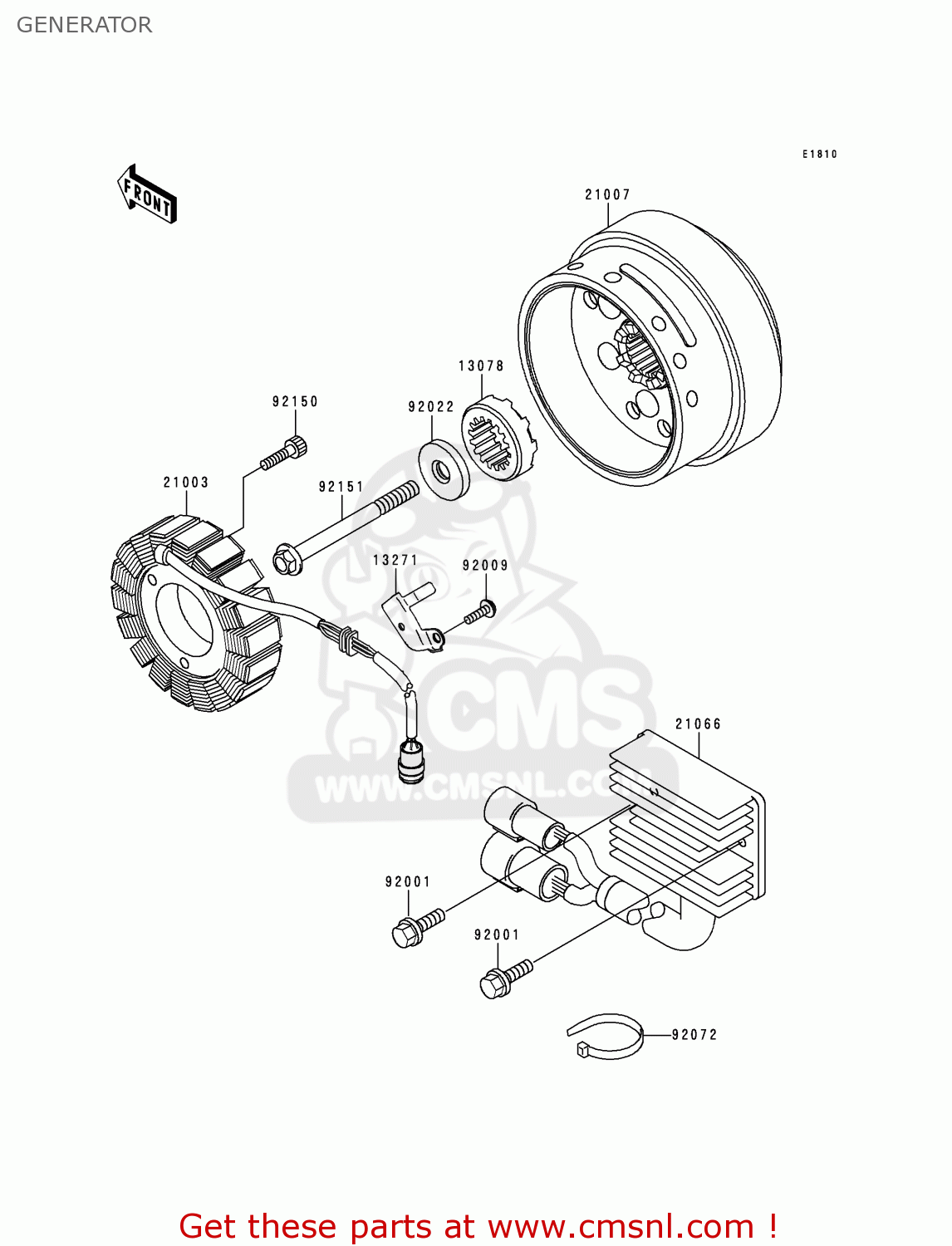 GENERATOR VN1500J1 VN1500 DRIFTER 1999 EU UK FR NL AR FG GR IT NR SD ST