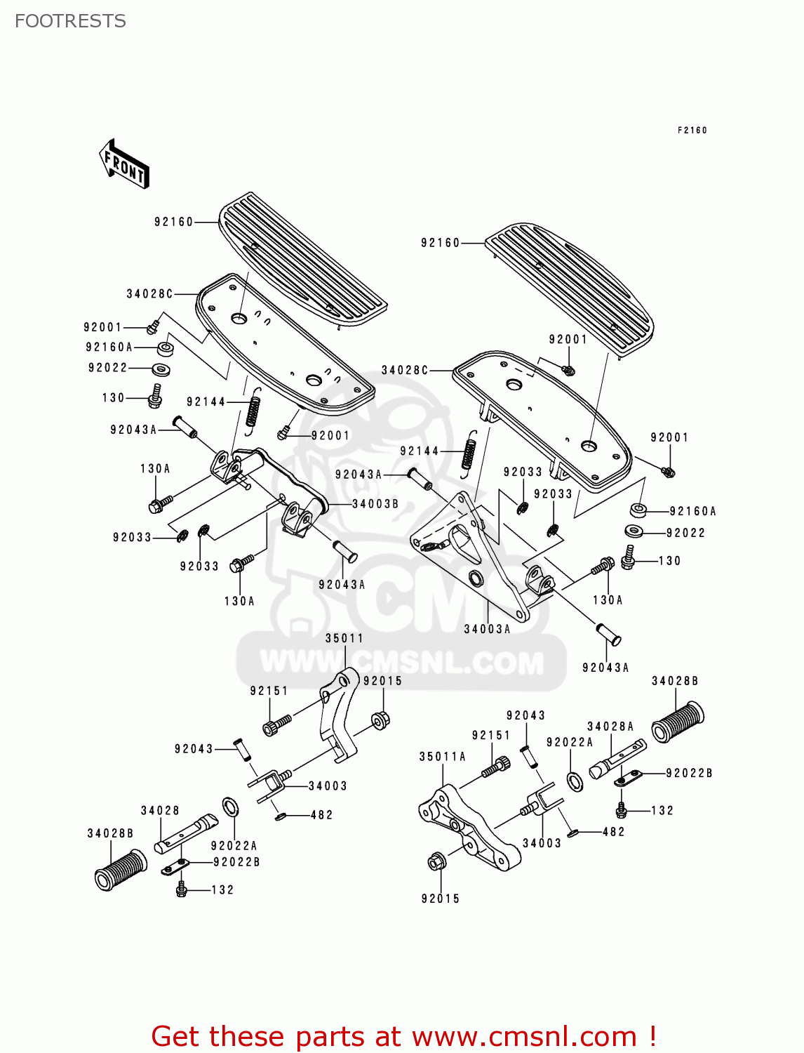 FOOTRESTS VN1500J1 VN1500 DRIFTER 1999 EU UK FR NL AR FG GR IT NR SD ST