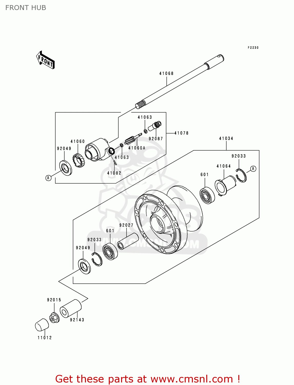 FRONT HUB VN1500J1 VN1500 DRIFTER 1999 EU UK FR NL AR FG GR IT NR SD ST