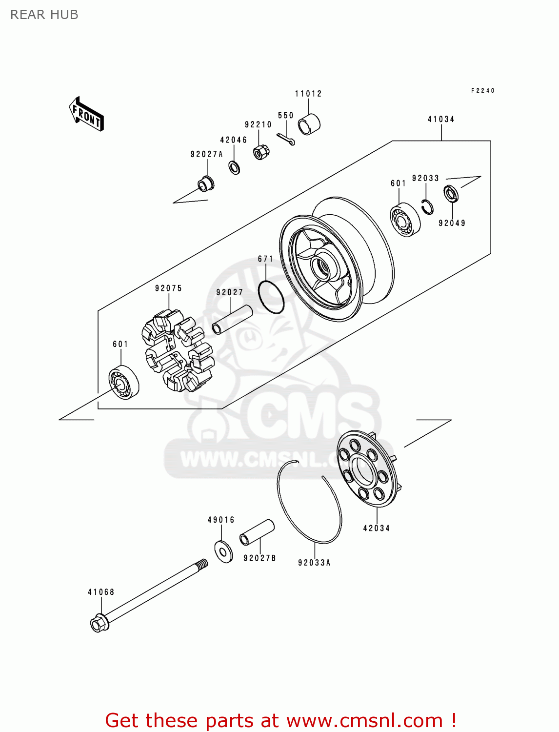 REAR HUB VN1500J1 VN1500 DRIFTER 1999 EU UK FR NL AR FG GR IT NR SD ST