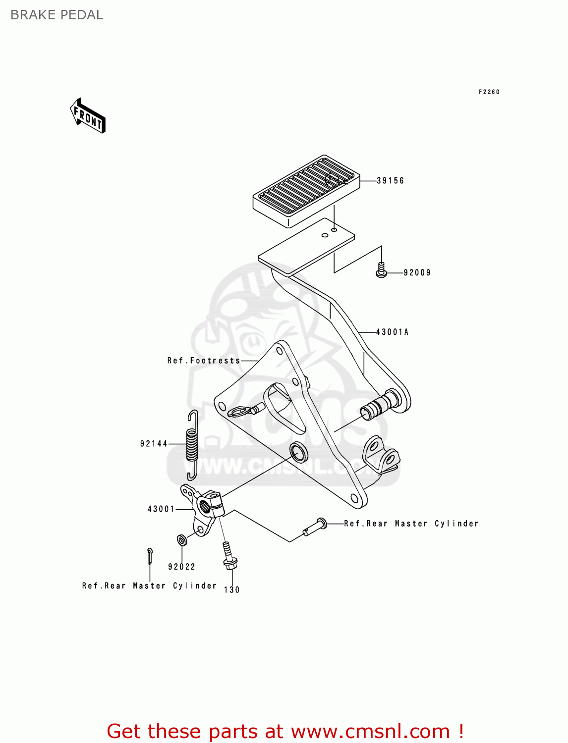 BRAKE PEDAL VN1500J1 VN1500 DRIFTER 1999 EU UK FR NL AR FG GR IT NR SD ST
