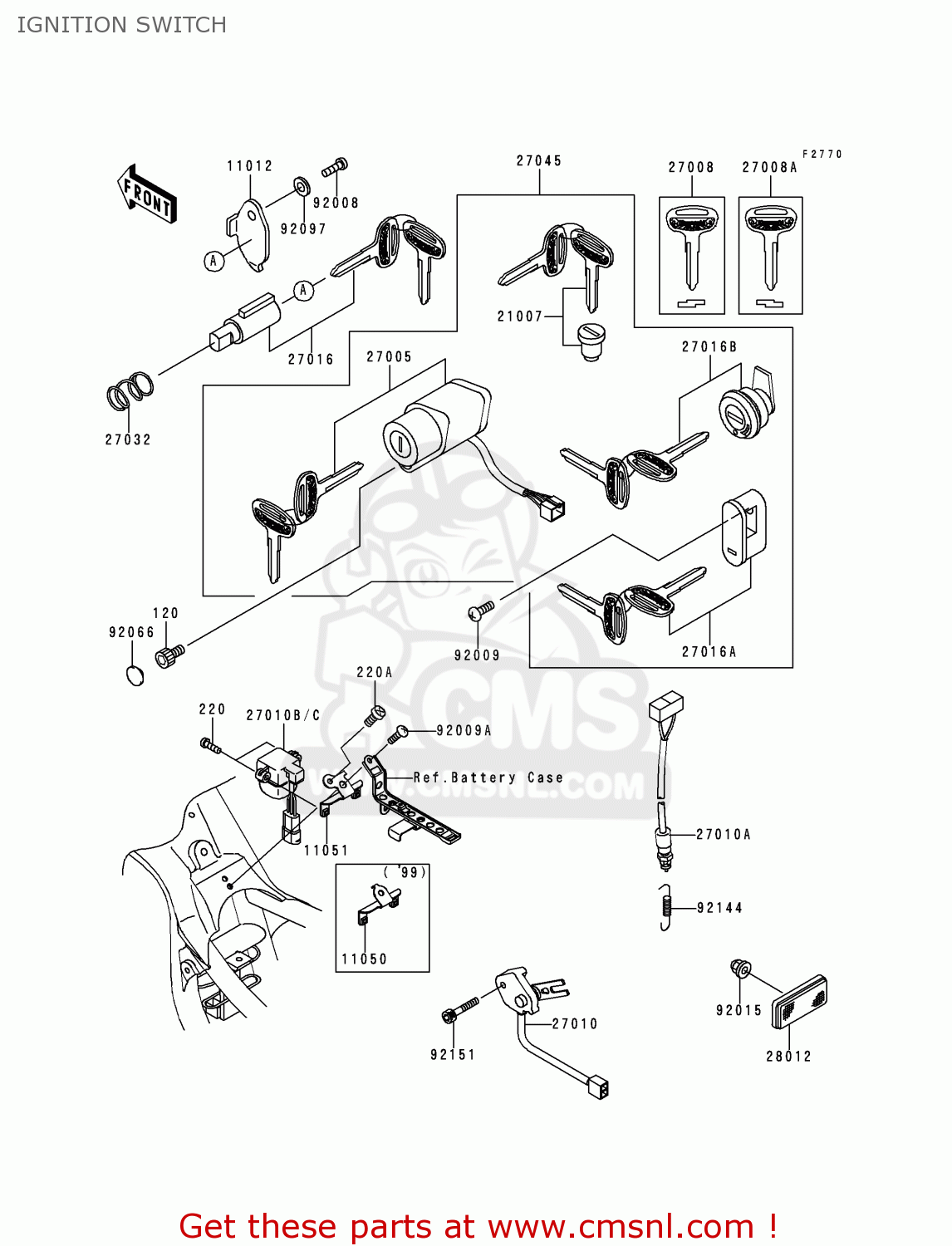IGNITION SWITCH VN1500J1 VN1500 DRIFTER 1999 EU UK FR NL AR FG GR IT NR SD ST