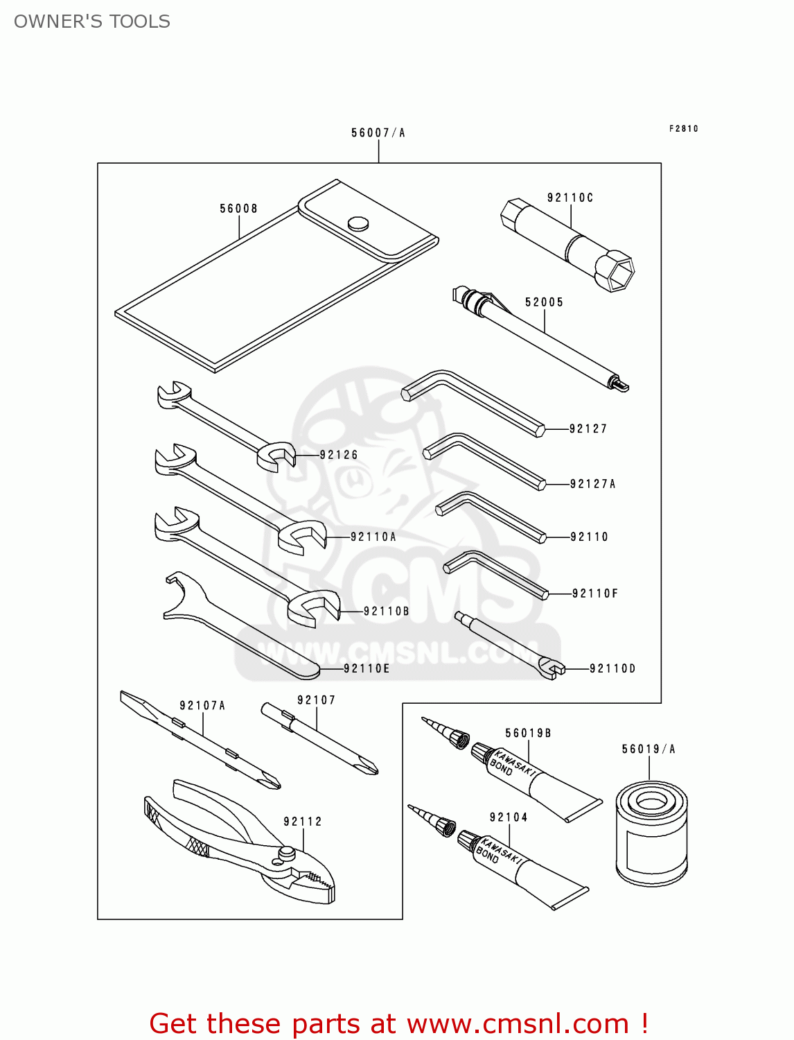 OWNER'S TOOLS VN1500J1 VN1500 DRIFTER 1999 EU UK FR NL AR FG GR IT NR SD ST