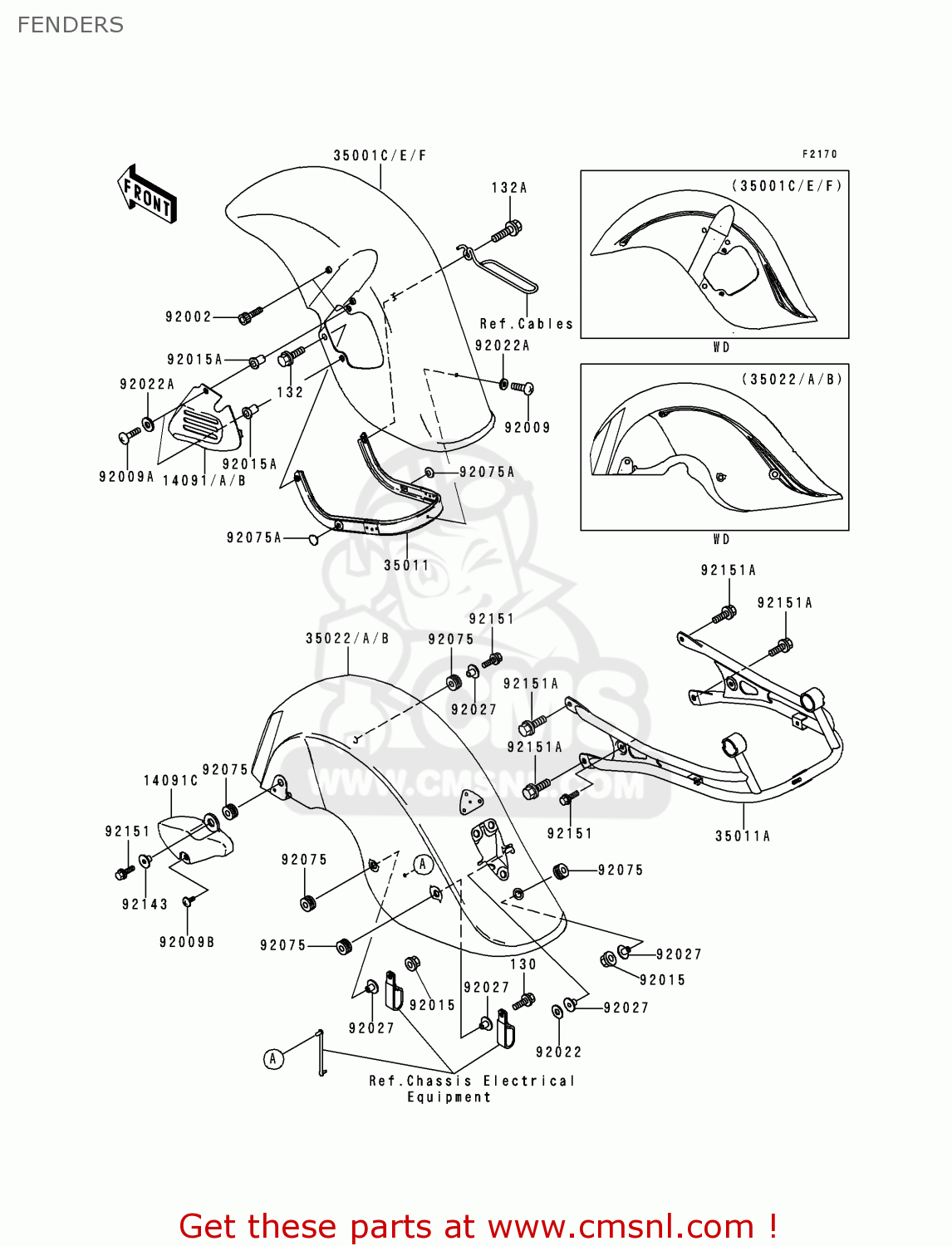 FENDERS VN1500J1 VULCAN 1500 DRIFTER 1999 USA CALIFORNIA CANADA