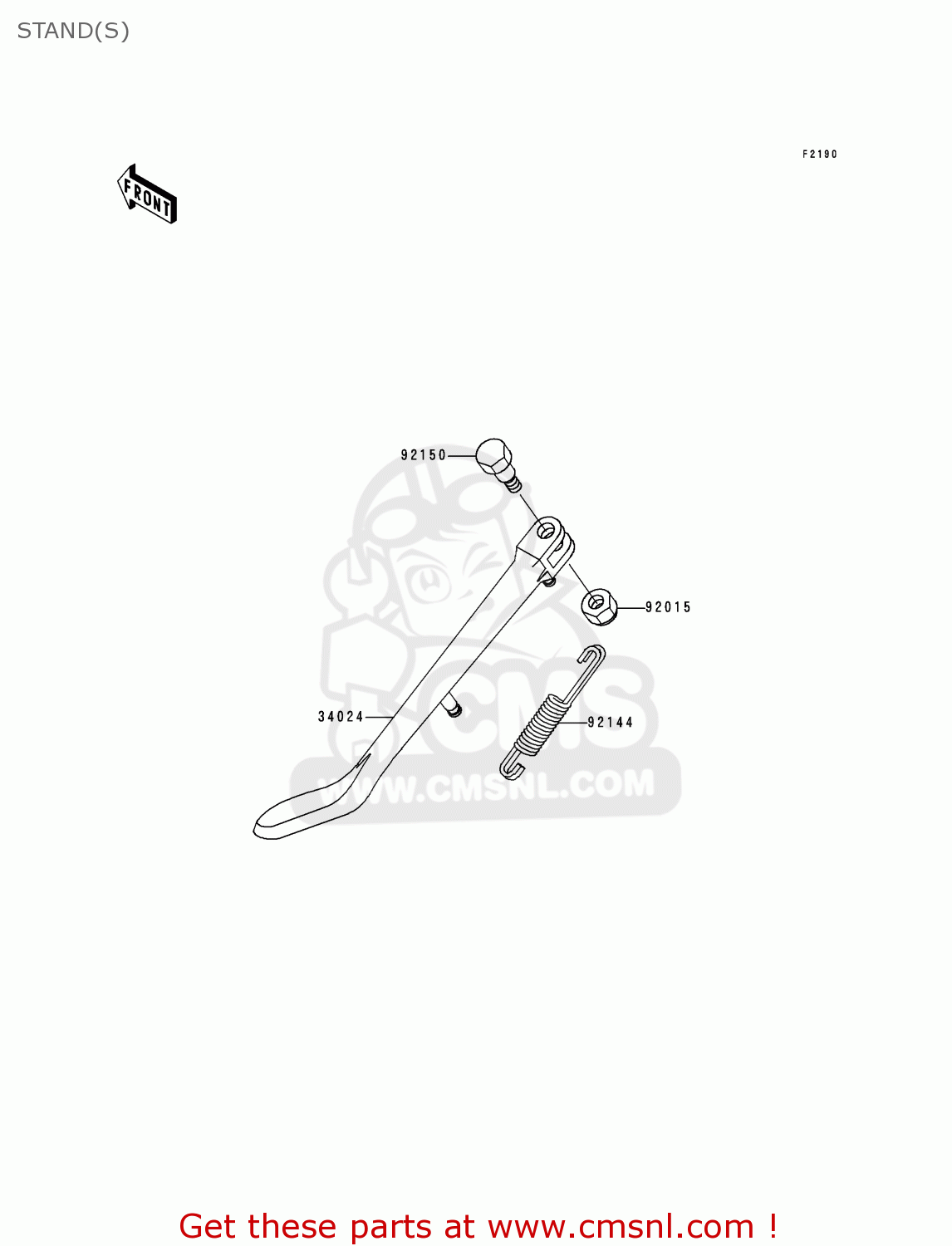 STAND(S) VN1500J1 VULCAN 1500 DRIFTER 1999 USA CALIFORNIA CANADA