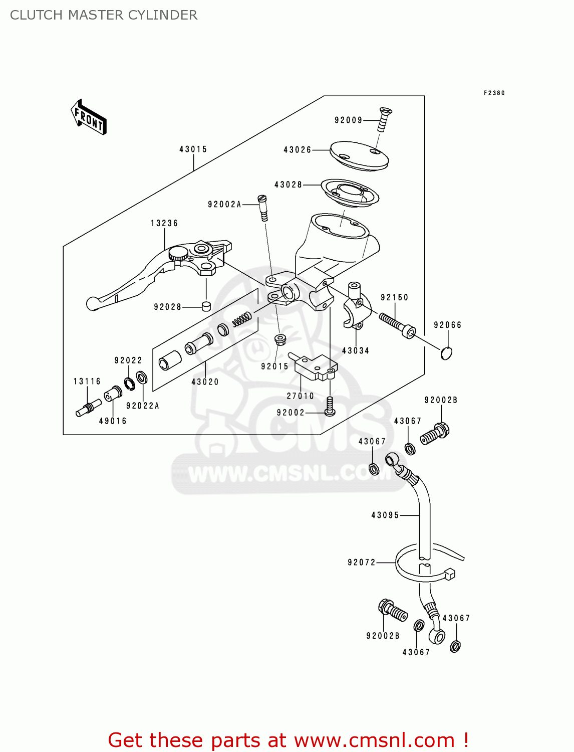 CLUTCH MASTER CYLINDER VN1500J1 VULCAN 1500 DRIFTER 1999 USA CALIFORNIA CANADA