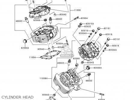 CYLINDER HEAD - VN1500J1 VULCAN 1500 DRIFTER 1999 USA CALIFORNIA CANADA