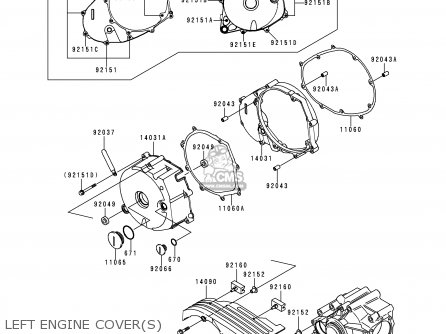 LEFT ENGINE COVER(S) - VN1500J1 VULCAN 1500 DRIFTER 1999 USA CALIFORNIA CANADA