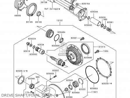 DRIVE SHAFT/FINAL GEAR - VN1500J1 VULCAN 1500 DRIFTER 1999 USA CALIFORNIA CANADA