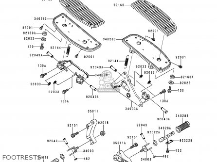 FOOTRESTS - VN1500J1 VULCAN 1500 DRIFTER 1999 USA CALIFORNIA CANADA