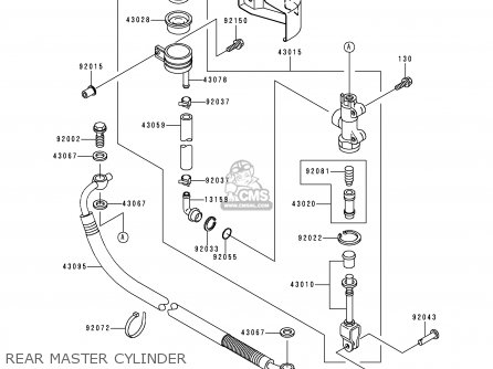 REAR MASTER CYLINDER - VN1500J1 VULCAN 1500 DRIFTER 1999 USA CALIFORNIA CANADA