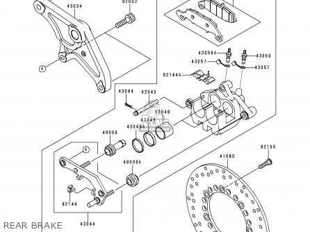 REAR BRAKE - VN1500J1 VULCAN 1500 DRIFTER 1999 USA CALIFORNIA CANADA