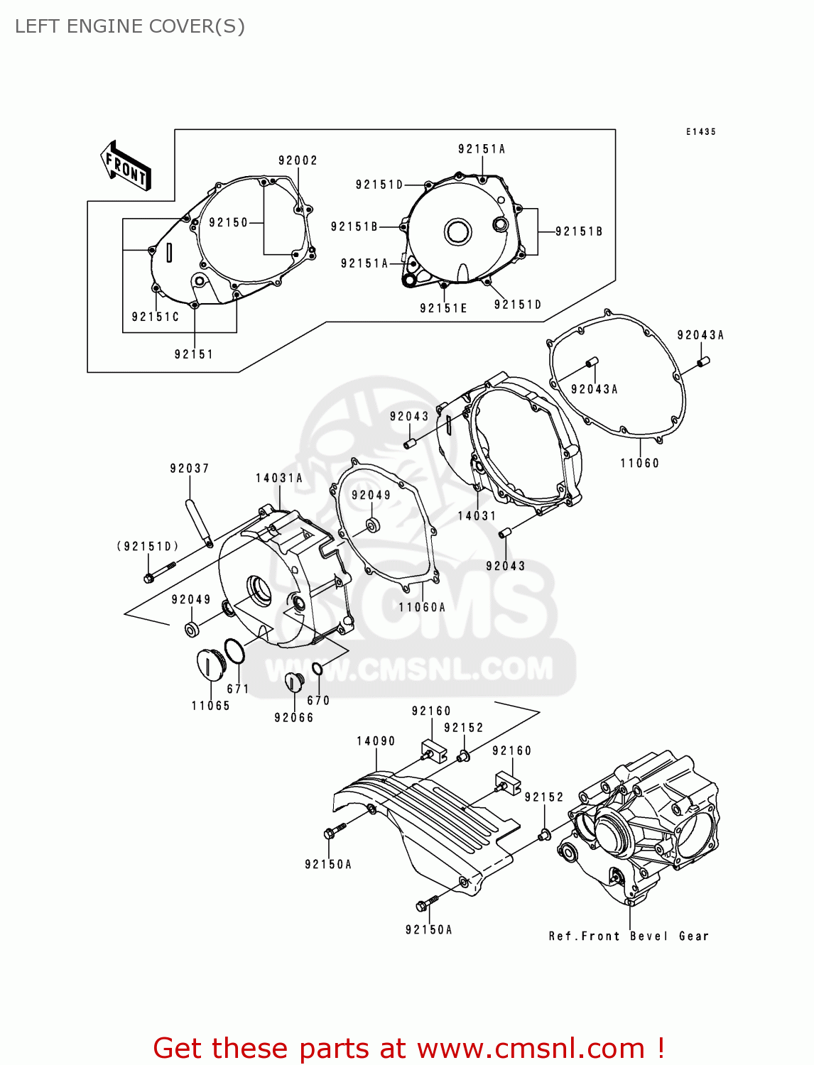 LEFT ENGINE COVER(S) VN1500J2 VN1500 DRIFTER 2000 EUROPE UK NR