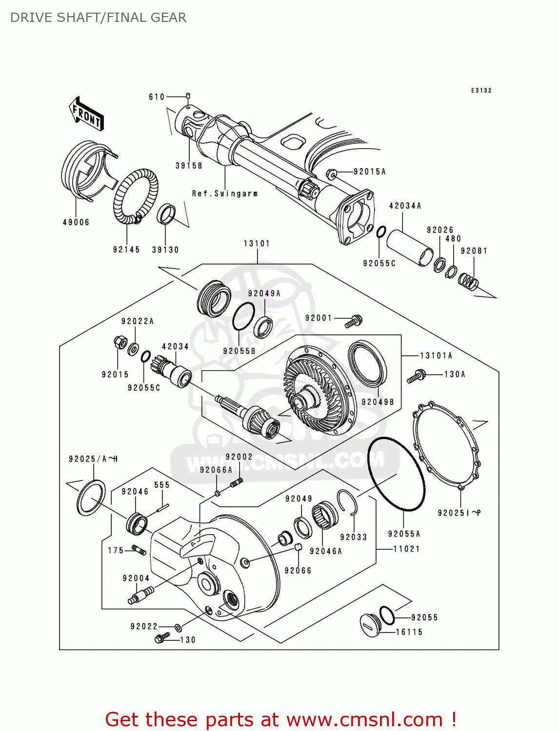 DRIVE SHAFT/FINAL GEAR VN1500J2 VN1500 DRIFTER 2000 EUROPE UK NR