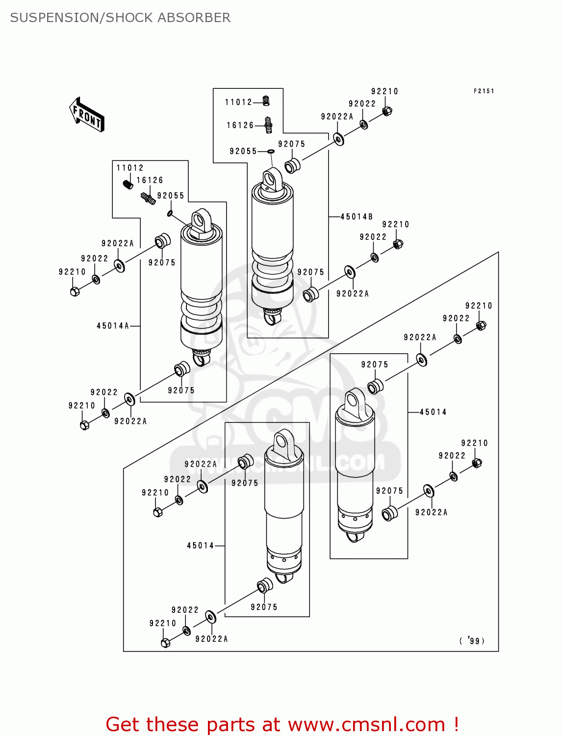 SUSPENSION/SHOCK ABSORBER VN1500J2 VN1500 DRIFTER 2000 EUROPE UK NR