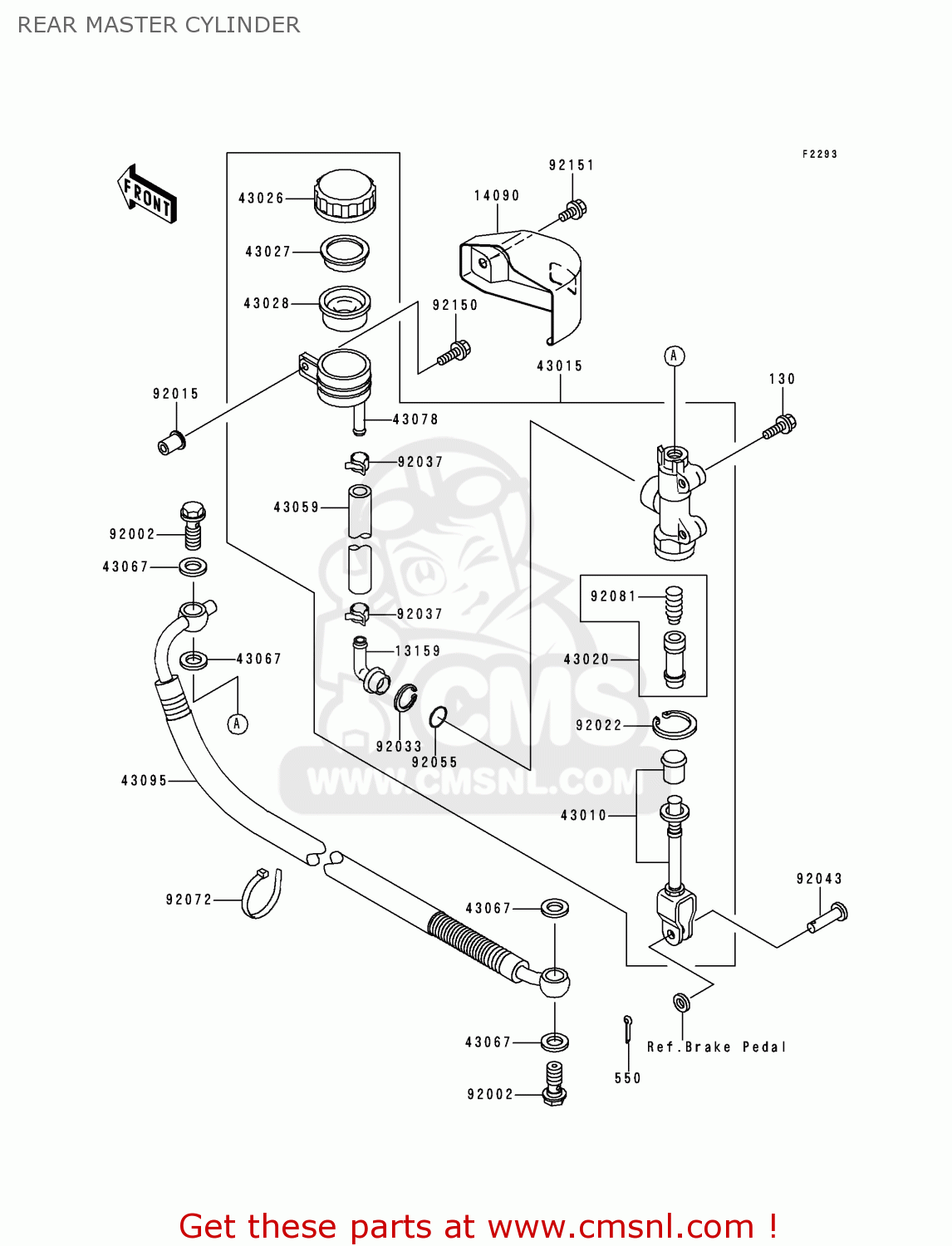 REAR MASTER CYLINDER VN1500J2 VN1500 DRIFTER 2000 EUROPE UK NR
