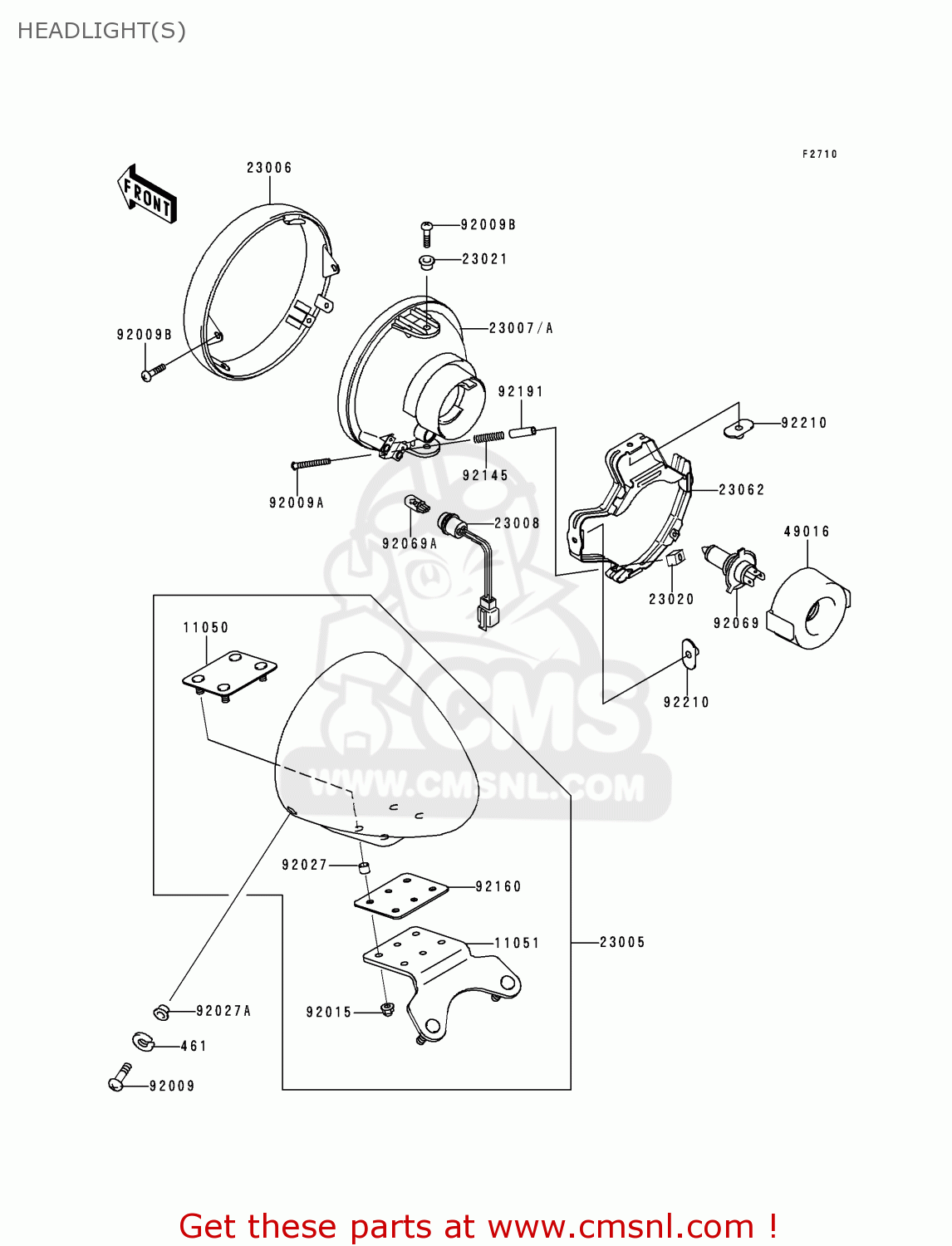 HEADLIGHT(S) VN1500J2 VN1500 DRIFTER 2000 EUROPE UK NR
