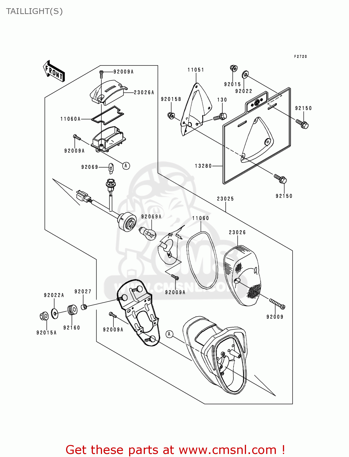 TAILLIGHT(S) VN1500J2 VN1500 DRIFTER 2000 EUROPE UK NR