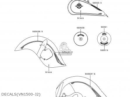 DECALS(VN1500-J2) - VN1500J2 VN1500 DRIFTER 2000 EUROPE UK NR