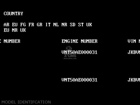 MODEL IDENTIFCATION - VN1500J2 VN1500 DRIFTER 2000 EUROPE UK NR