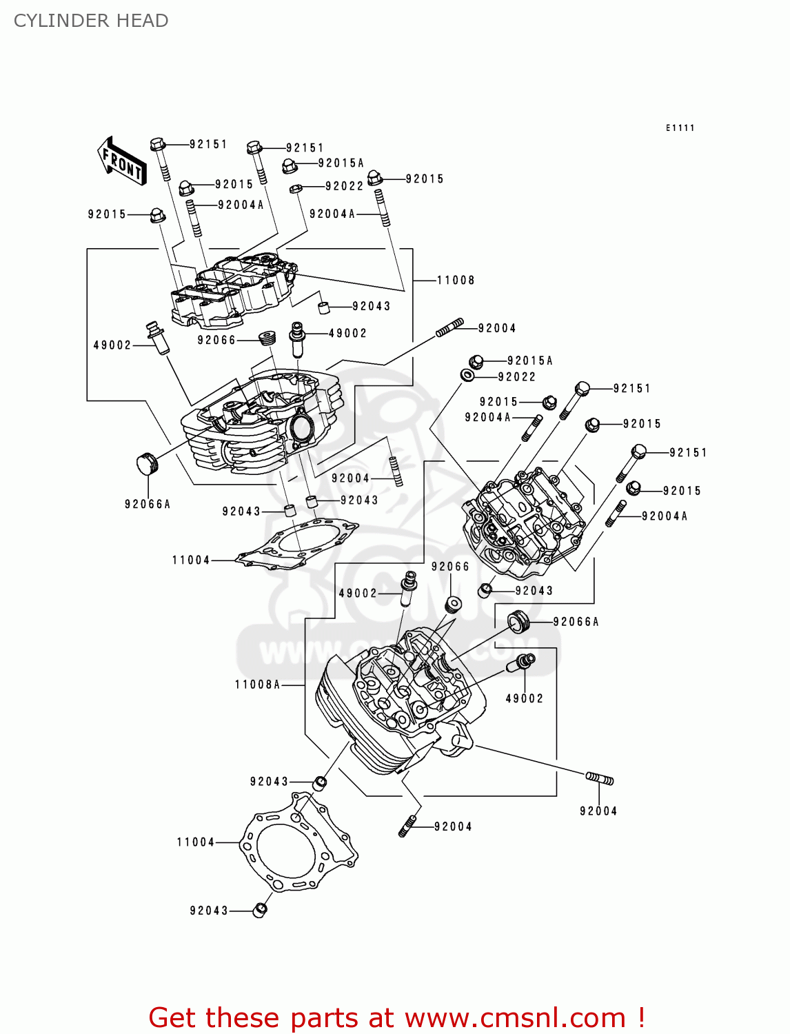 CYLINDER HEAD VN1500J2 VULCAN 1500 DRIFTER 2000 USA CALIFORNIA CANADA