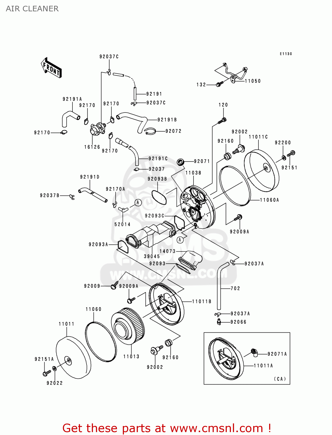 AIR CLEANER VN1500J2 VULCAN 1500 DRIFTER 2000 USA CALIFORNIA CANADA