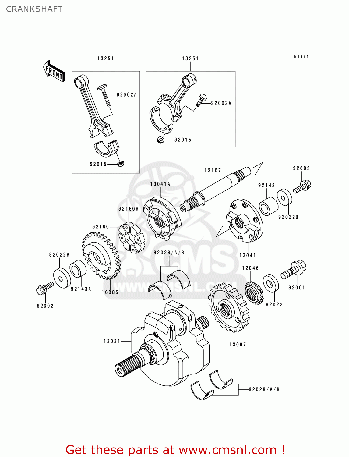 CRANKSHAFT VN1500J2 VULCAN 1500 DRIFTER 2000 USA CALIFORNIA CANADA