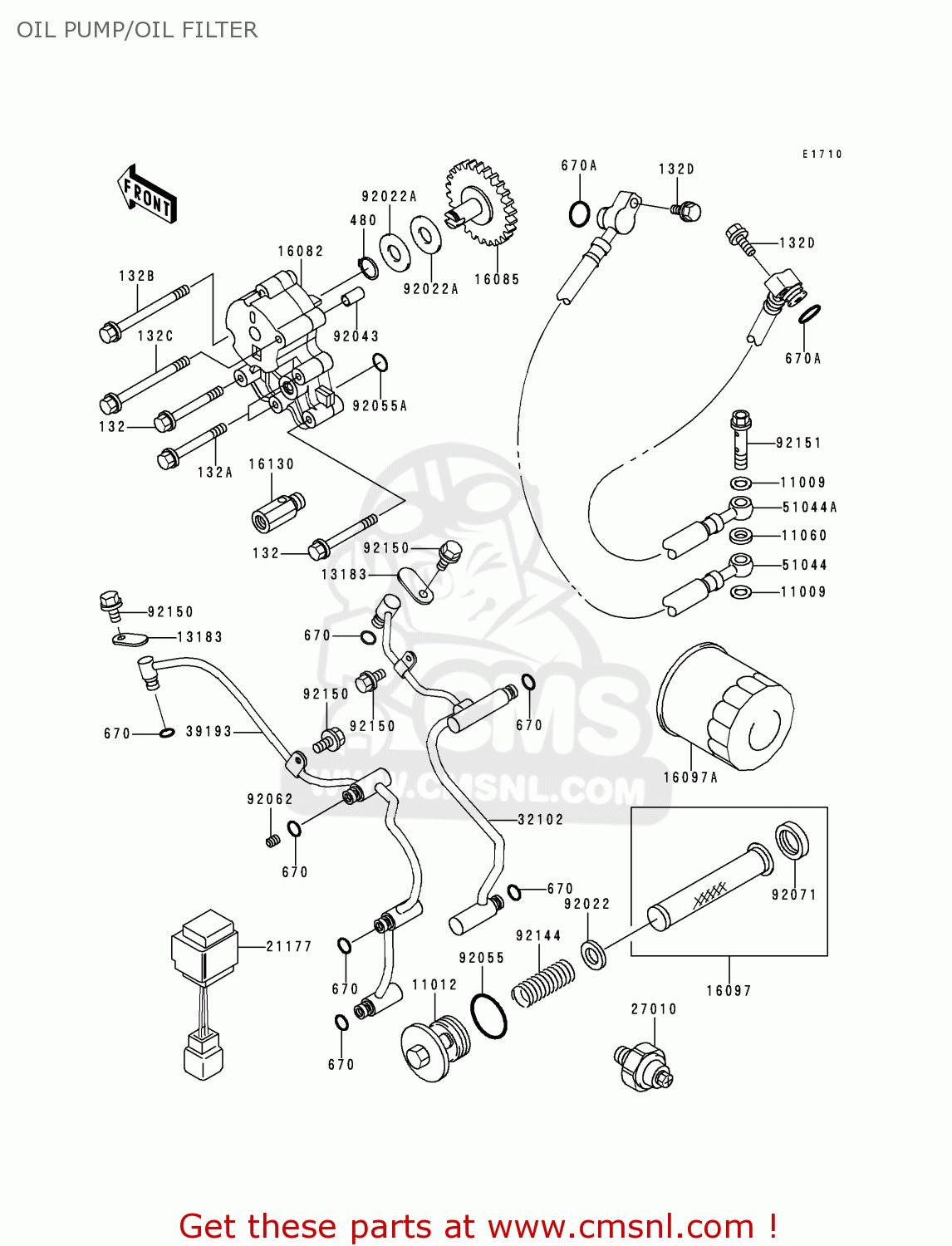 OIL PUMP/OIL FILTER VN1500J2 VULCAN 1500 DRIFTER 2000 USA CALIFORNIA CANADA